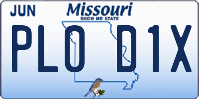 MO license plate PL0D1X