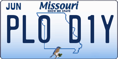 MO license plate PL0D1Y