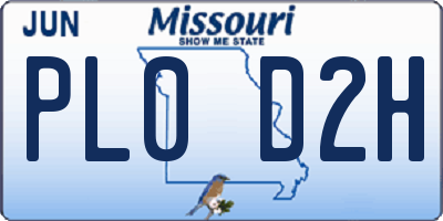 MO license plate PL0D2H