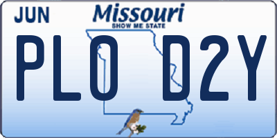 MO license plate PL0D2Y