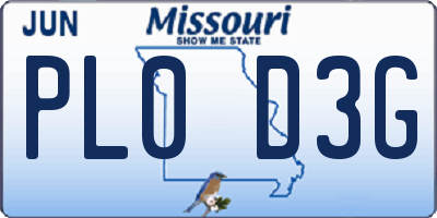 MO license plate PL0D3G