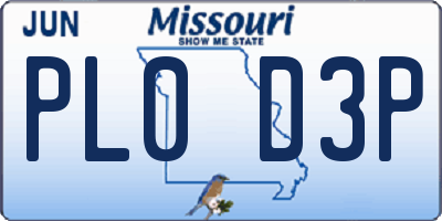 MO license plate PL0D3P