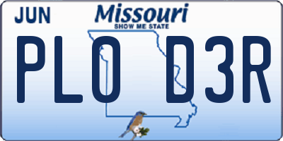 MO license plate PL0D3R