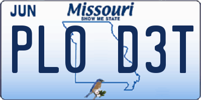 MO license plate PL0D3T