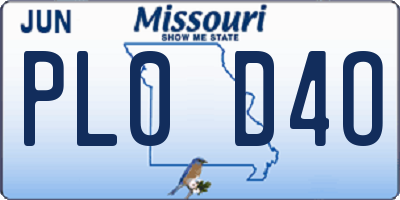 MO license plate PL0D4O