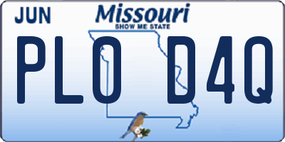 MO license plate PL0D4Q