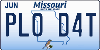 MO license plate PL0D4T