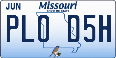 MO license plate PL0D5H