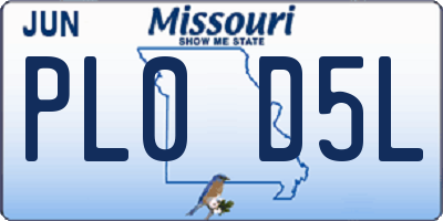 MO license plate PL0D5L