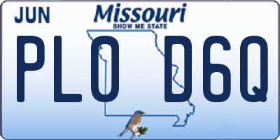 MO license plate PL0D6Q
