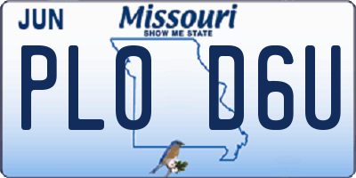 MO license plate PL0D6U