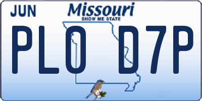 MO license plate PL0D7P