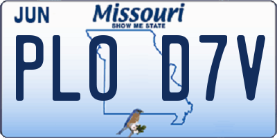 MO license plate PL0D7V