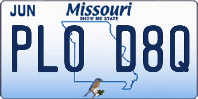 MO license plate PL0D8Q