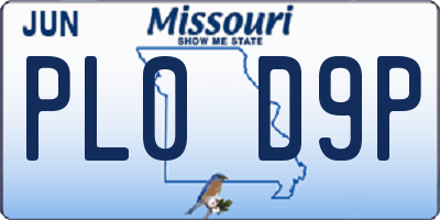 MO license plate PL0D9P