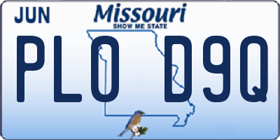 MO license plate PL0D9Q
