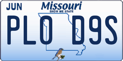 MO license plate PL0D9S