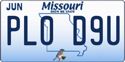 MO license plate PL0D9U