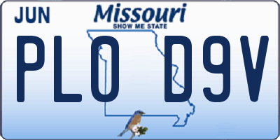 MO license plate PL0D9V