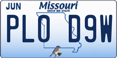 MO license plate PL0D9W