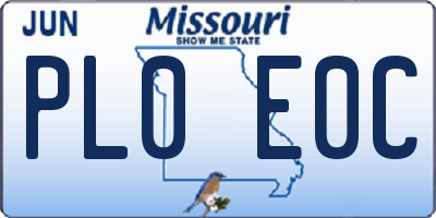 MO license plate PL0E0C