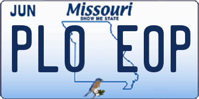 MO license plate PL0E0P