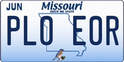 MO license plate PL0E0R