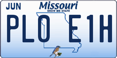 MO license plate PL0E1H