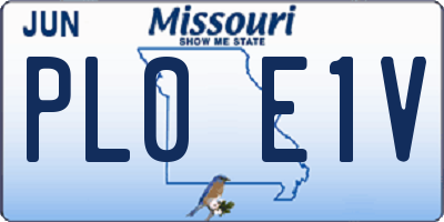 MO license plate PL0E1V