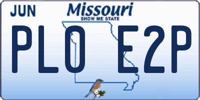 MO license plate PL0E2P
