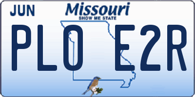 MO license plate PL0E2R