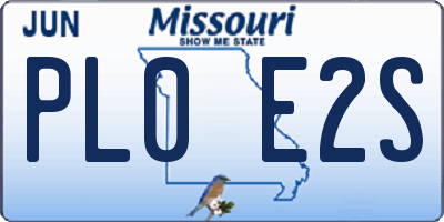 MO license plate PL0E2S