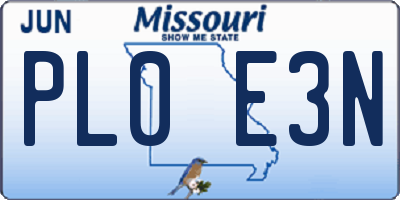 MO license plate PL0E3N