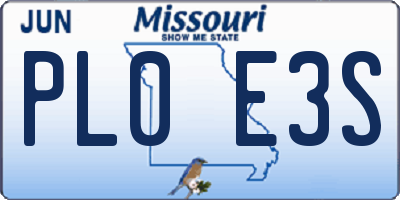 MO license plate PL0E3S