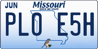 MO license plate PL0E5H