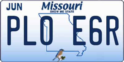 MO license plate PL0E6R