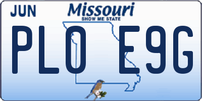 MO license plate PL0E9G