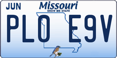 MO license plate PL0E9V