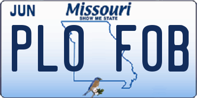 MO license plate PL0F0B