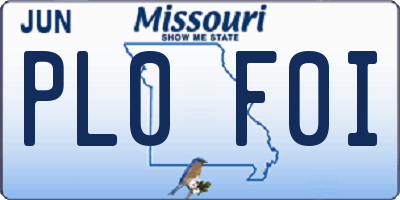 MO license plate PL0F0I