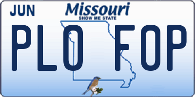 MO license plate PL0F0P