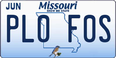 MO license plate PL0F0S