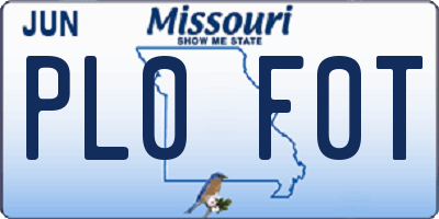 MO license plate PL0F0T