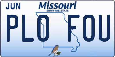 MO license plate PL0F0U