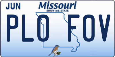 MO license plate PL0F0V