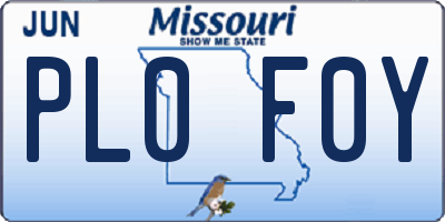 MO license plate PL0F0Y