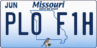 MO license plate PL0F1H
