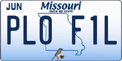 MO license plate PL0F1L