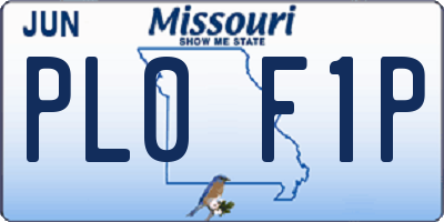 MO license plate PL0F1P