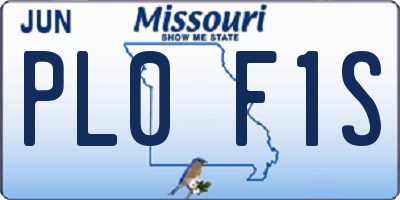 MO license plate PL0F1S